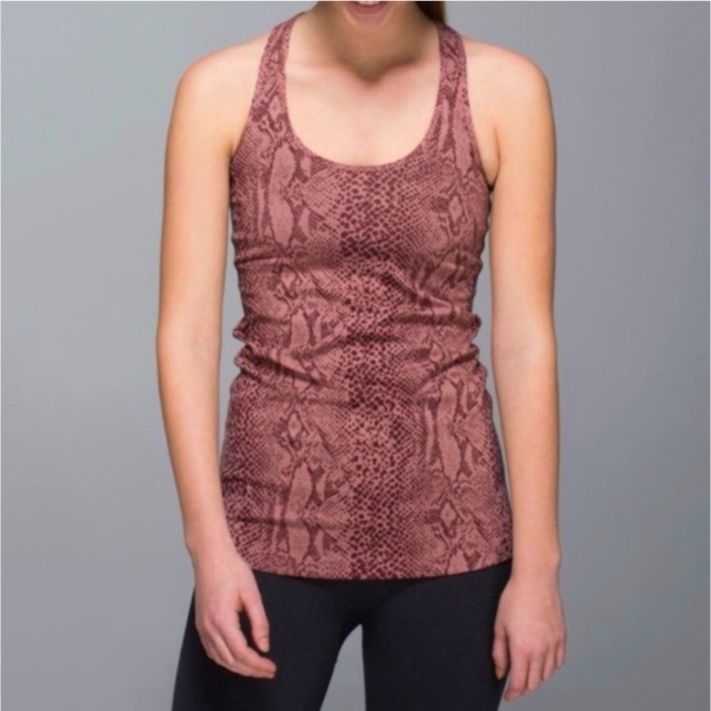 Lululemon Desert Snake Print Cool Racerback Tank‎ Size 4 Berry Multi
